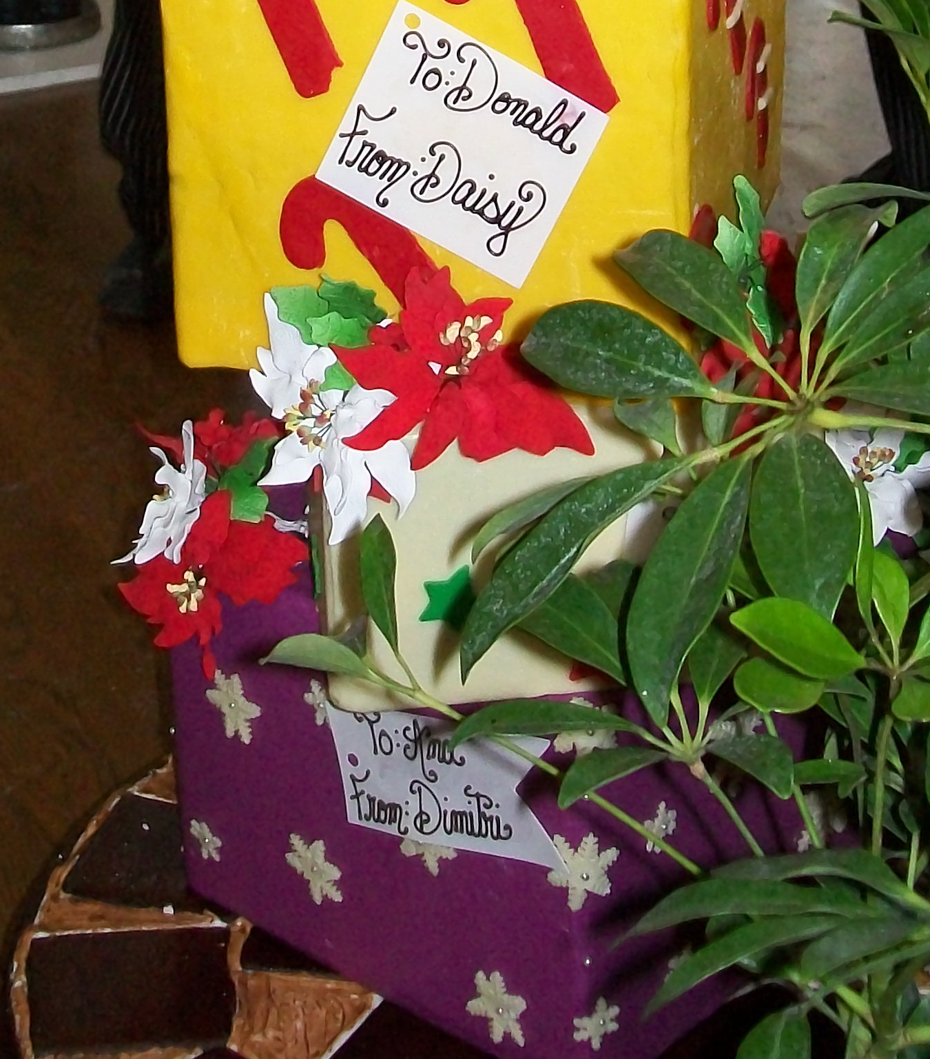 The bottom present is the one in question