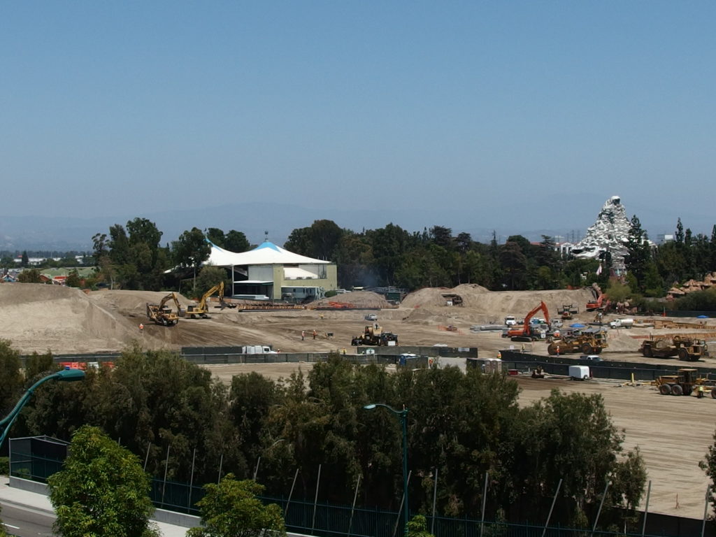 Earthmovers were still very much in evidence in late June