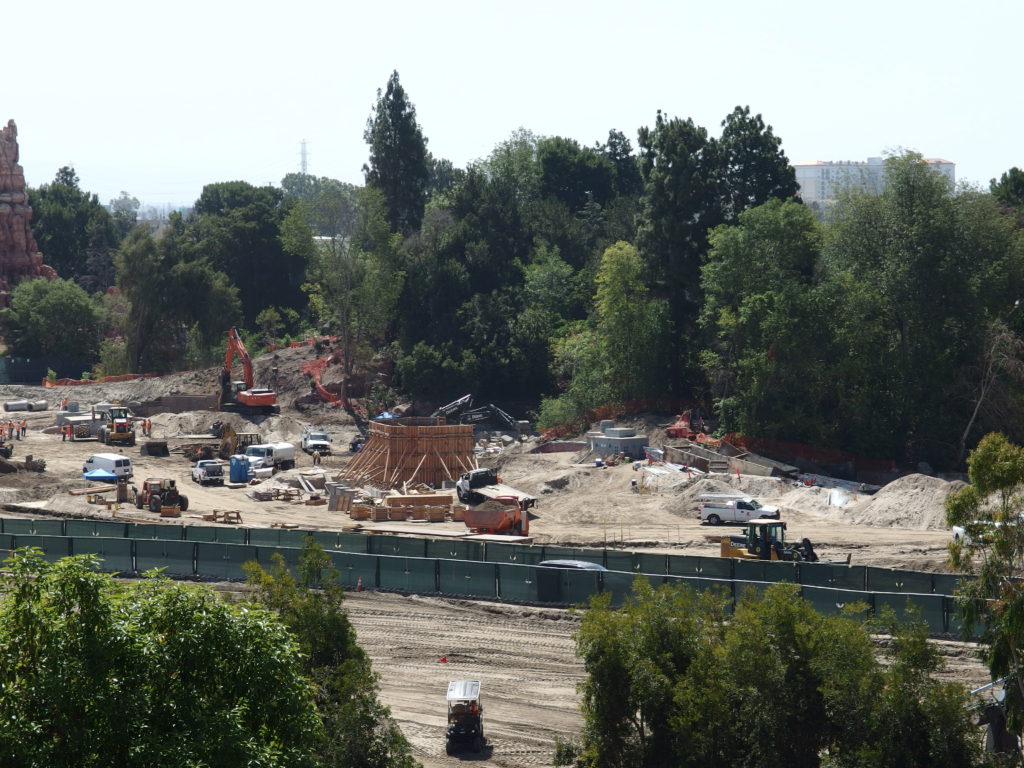A substantial wooden framed structure marks the location of more concrete work
