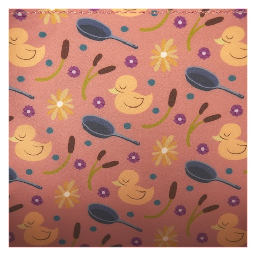 Gotta love the Snuggly Duckling lining. Check out those frying pans!