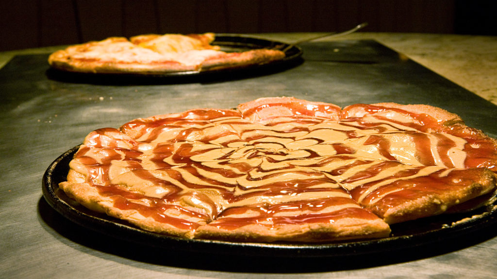 The best pizza desert? Peanut Butter and Jelly Pizza, of course.