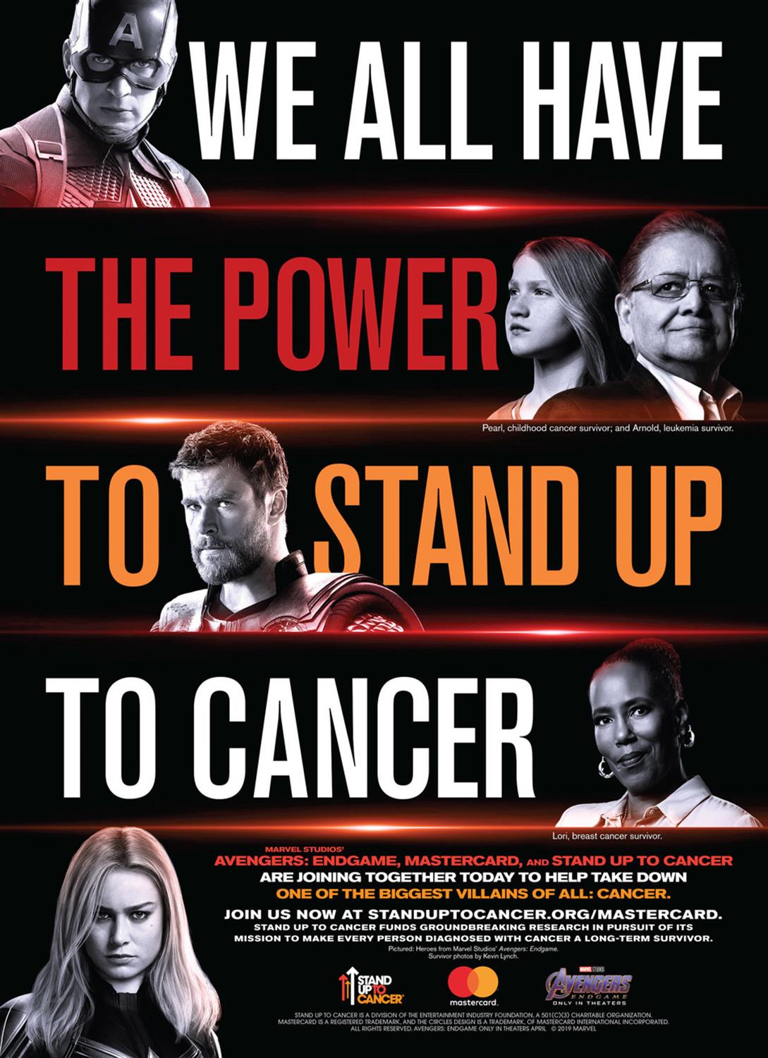 Stand Up To Cancer, Mastercard, and "Avengers Endgame" Heroes Unite