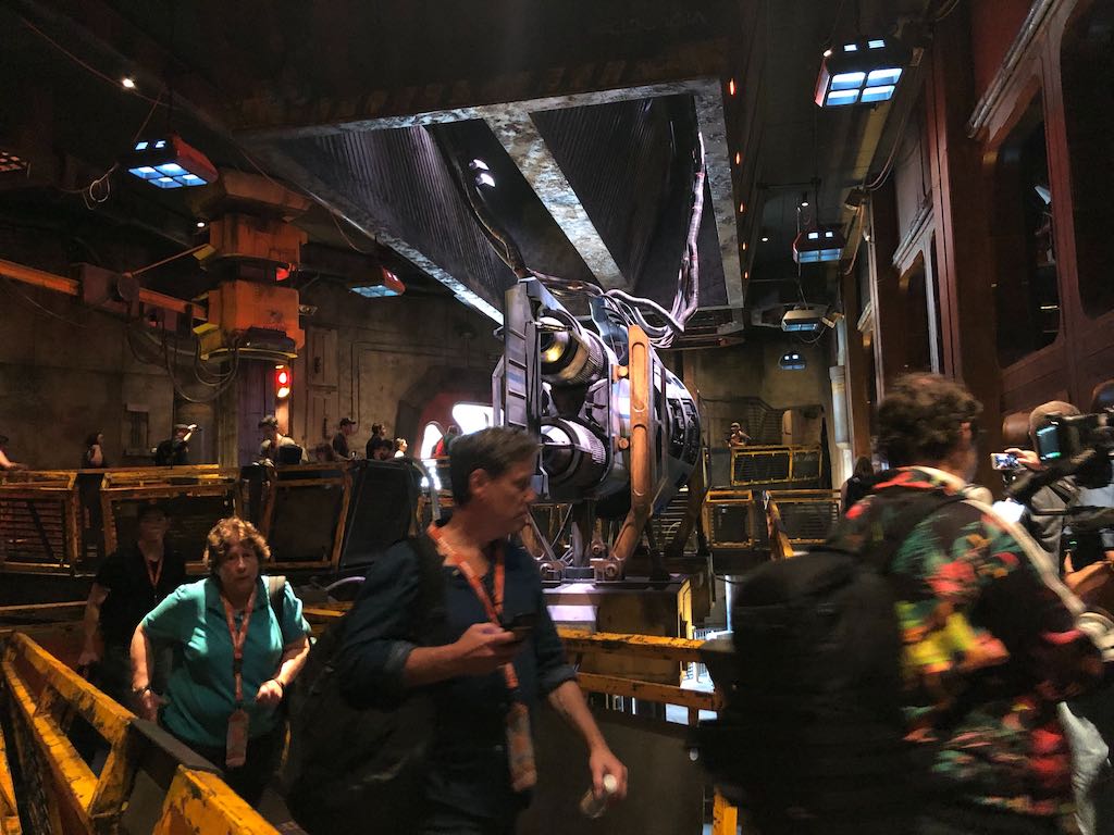 First Look Inside the Millennium Falcon: Smugglers Run Queue and Cockpit