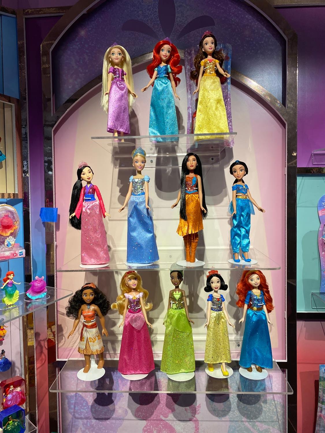 Hasbro Disney Princess Royal Magic Clips Rainbow 4 Dolls Ariel Cinderella  Jasmin