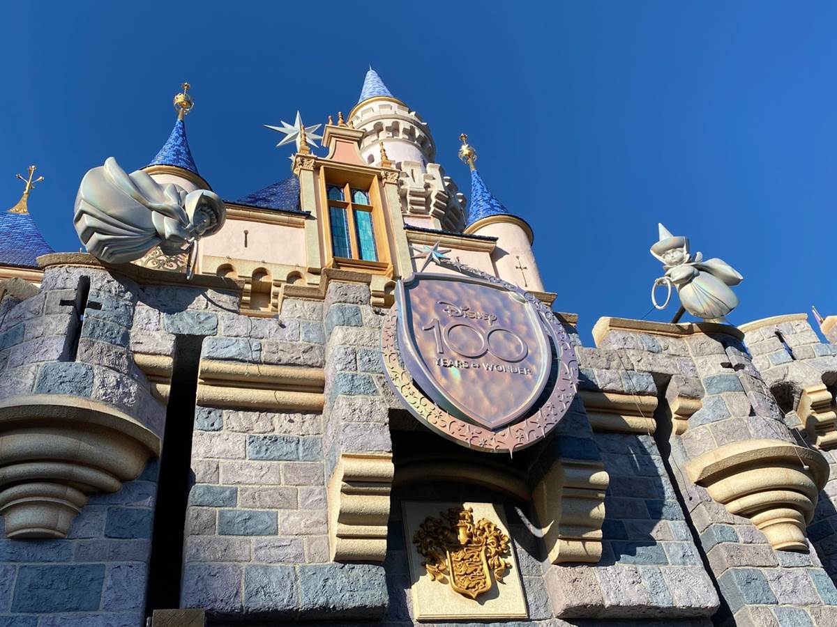 Photos: Disney100 Decorations Begin to Appear on Sleeping Beauty Castle ...