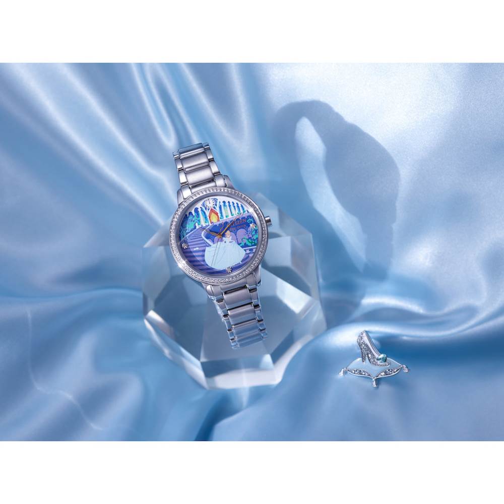 Disney Ladies Two-tone Blue Dial Cinderella Clock/Slipper Watch - The Black  Bow Jewelry Company