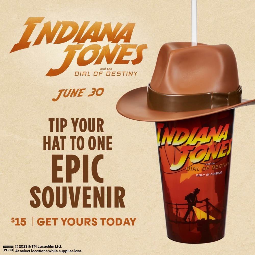 Indiana Jones Collectible Popcorn Tin and Souvenir Cup