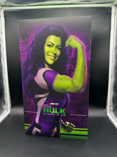 The She-Hulk art box, bathed in her and her cousin's favorite color - purple! 