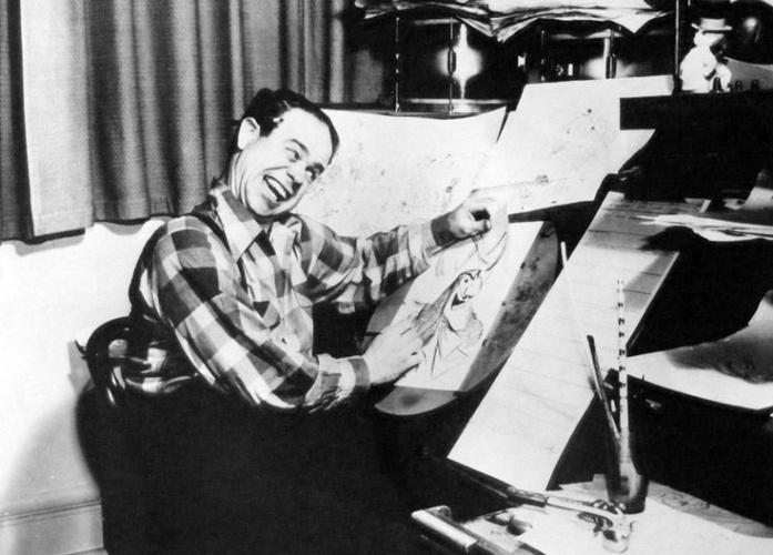 Ward Kimball animating Captain Hook.